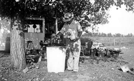 A WW II caregiver uncle enriched 50s family fishing customs and reinforced 50s childhood memories of forests creeks and ponds